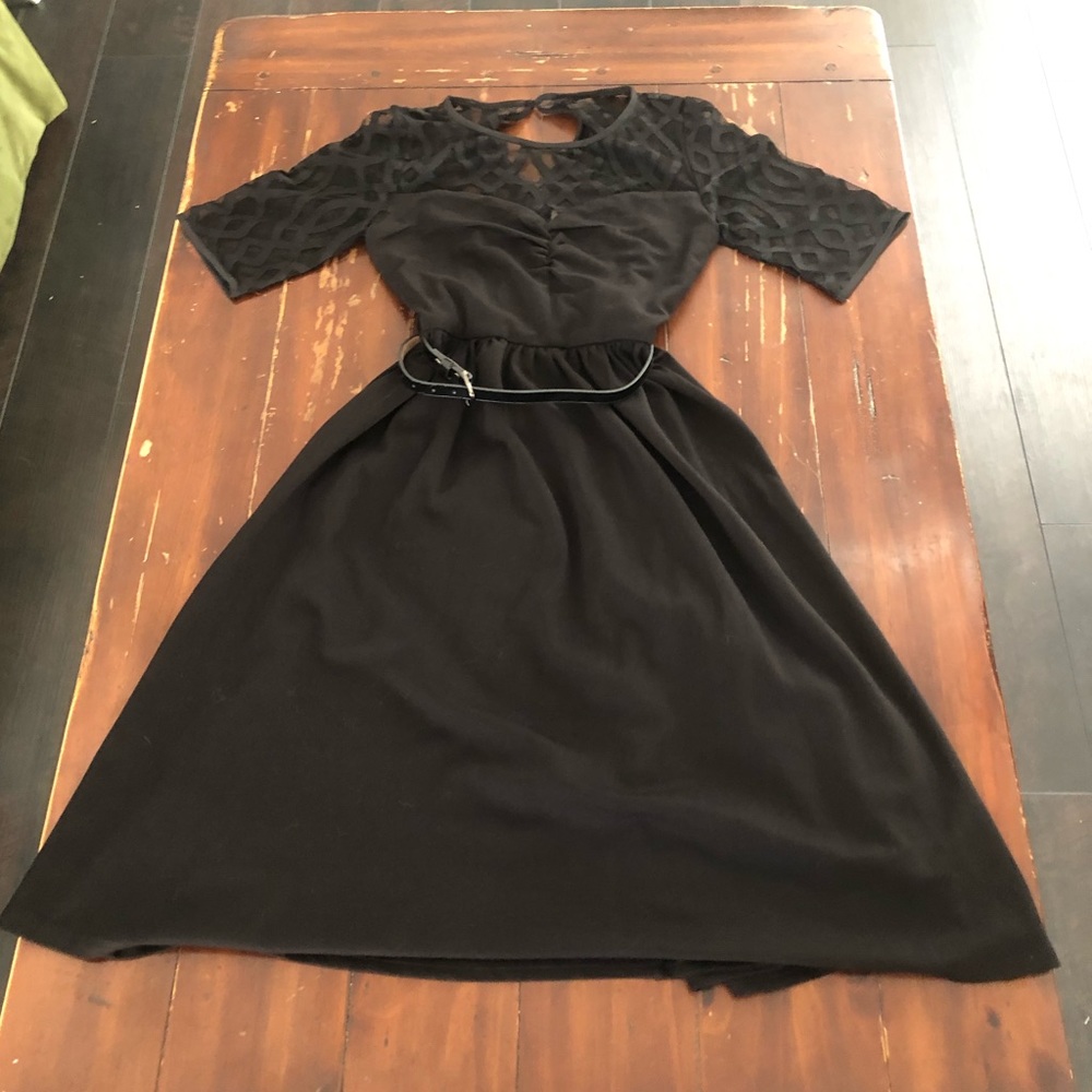 Lindy Bop Black Macey Swing Dress